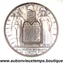 MEDAILLE Bronze plaquée Argent 1989 DÉCLARATION des DROITS de l’HOMME et du CITOYEN - BICENTENAIRE de la REVOLUTION FRANCAISE