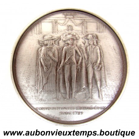 MEDAILLE Bronze plaquée Argent 1989 CONVOCATION des ETATS GENERAUX 5 MAI 1789 - BICENTENAIRE de la REVOLUTION FRANCAISE