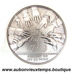 MEDAILLE Bronze plaquée Argent 1989 SERMENT du JEU de PAUME - BICENTENAIRE de la REVOLUTION FRANCAISE