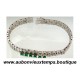 BRACELET OR Blanc 750 ‰ ( 18 Carats ) avec EMERAUDES et