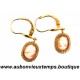 BOUCLES d'OREILLES OR 750 ‰ ( 18 Carats ) avec Camay