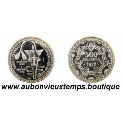 ESSAI 500 FRANCS Argent 900 ‰ 1972 BANQUE CENTRALE des ETATS de l'AFRIQUE de l'OUEST
