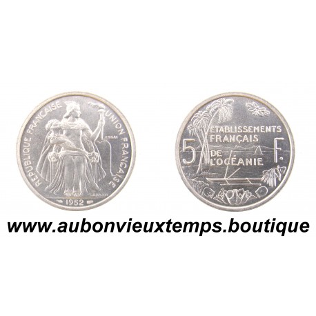ESSAI 5 FRANCS Aluminium 1952 ETABLISSEMENTS FRANCAIS de l'OCEANIE