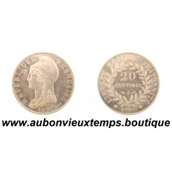 ESSAI 20 CENTIMES Maillechort 1881 A d'après DUPRE - MERLEY - FLAN ROND