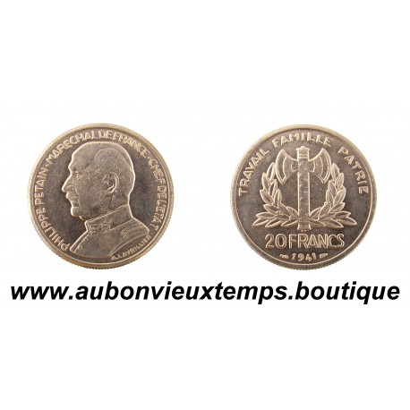 ESSAI 20 FRANCS Cupro-Nickel 1941 PETAIN - Concours de LAVRILLIER