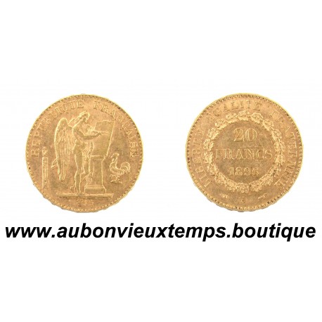 20 FRANCS OR 900 ‰ 1896 A GENIE
