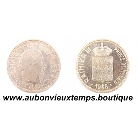 ESSAI 10 FRANCS Argent 900 ‰ 1966 CHARLES III - RAINIER III - MONACO