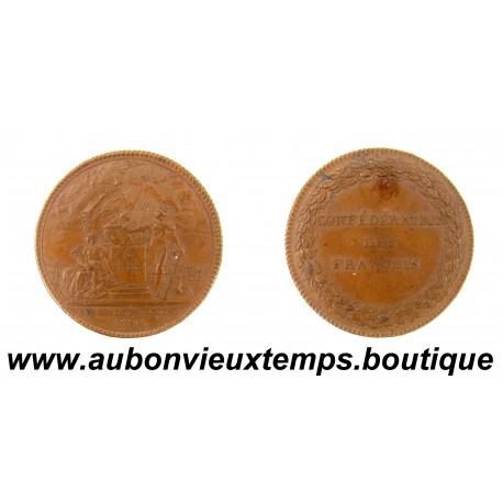 ESSAI Bronze 1790 CONFÉDÉRATION DES FRANÇOIS