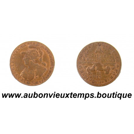 2 SOLS 6 DENIERS ou 6 BLANCS Cuivre 1791 AN 3 CAISSE DE BONNE FOY - PARIS