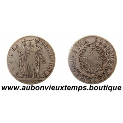 5 FRANCS Argent 900 ‰ AN 10 GAULE SUBALPINE - TURIN