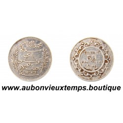 50 CENTIMES Argent 835‰ AH 1332 ( 1914 ) A MUHAMMAD AL NASIR - TUNISIE