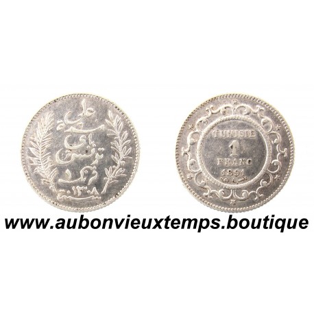 1 FRANC Argent 835‰ AH 1308 ( 1891 ) A ALI III - TUNISIE