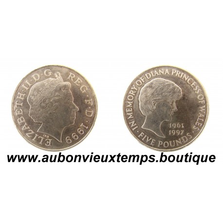5 POUNDS 1999 MEMORY of DIANA - ELIZABETH II - ANGLETERRE