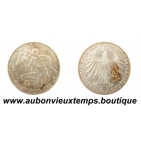 10 MARK Argent 625‰ 1972 D XX OLYMPIADE MUNCHEN - ALLEMAGNE