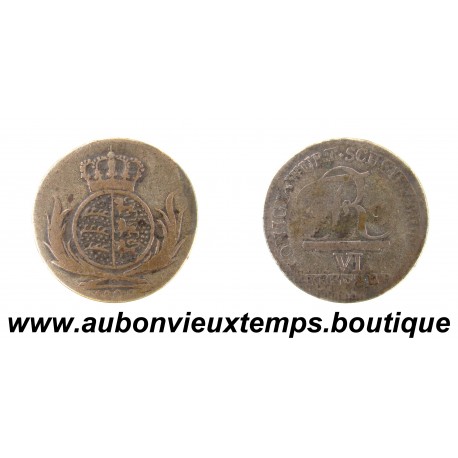 6 KREUZER Billon ( Argent 333‰ ) 1809 FREDERIC 1er - WURTEMBERG - ALLEMAGNE