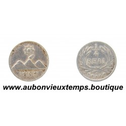 1/4 REAL ( Argent 835‰ ) 1897 SOLEIL / 3 MONTAGNES - GUATEMALA