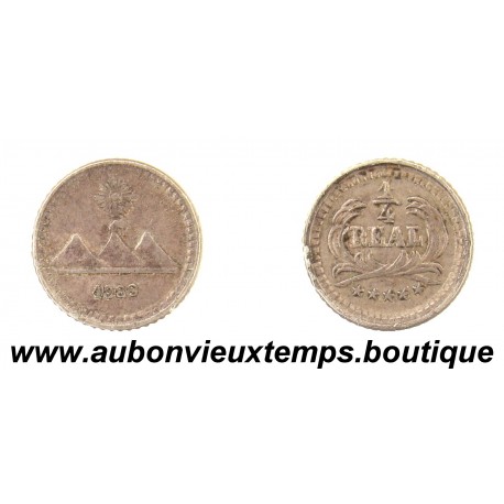1/4 REAL ( Argent 835‰ ) 1889 SOLEIL / 3 MONTAGNES - GUATEMALA