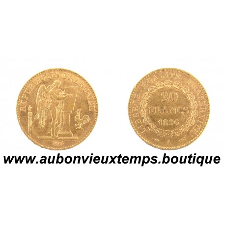 20 FRANCS OR 900 ‰ 1896 A GENIE