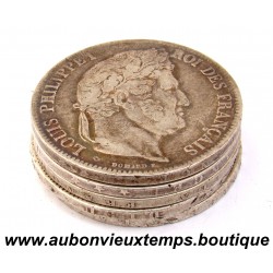 LOT 5 X 5 FRANCS Argent 900 ‰ LOUIS PHILIPPE 1er