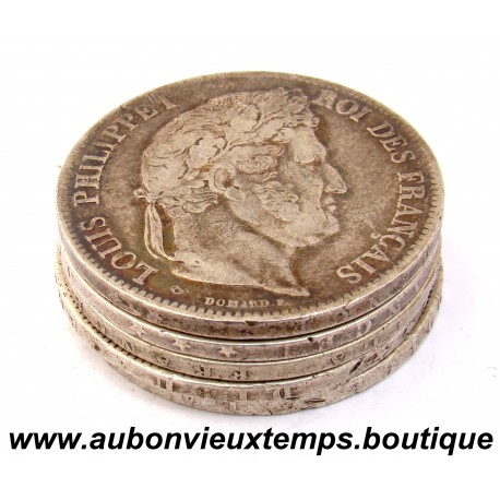 LOT 5 X 5 FRANCS Argent 900 ‰ LOUIS PHILIPPE 1er