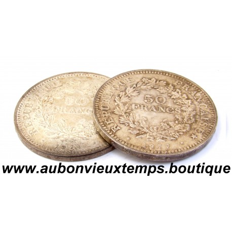 LOT 2 X 50 FRANCS Argent 900 ‰ HERCULE