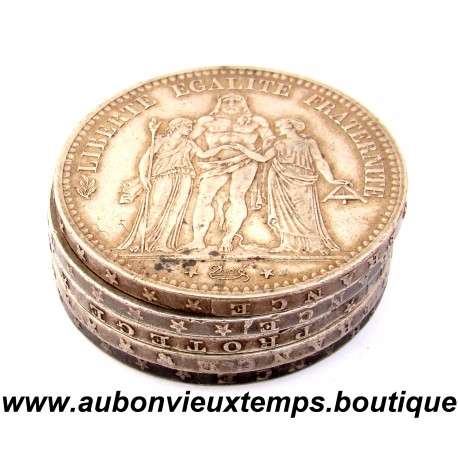 LOT 5 X 5 FRANCS Argent 900 ‰ HERCULE