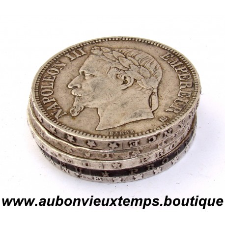 LOT 5 X 5 FRANCS Argent 900 ‰ NAPOLEON III