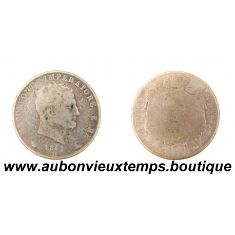 5 LIRE Argent 900 ‰ 1811 M NAPOLEONE IMPERATORE E RE - 2ème Type