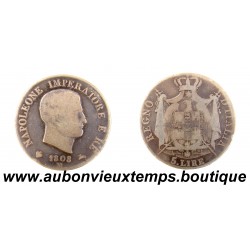 5 LIRE Argent 900 ‰ 1808 M NAPOLEONE IMPERATORE E RE - 1er Type