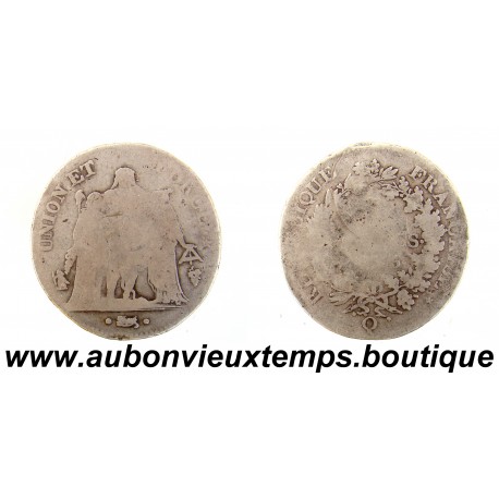 5 FRANCS Argent 900 ‰ AN 6 Q UNION et FORCE