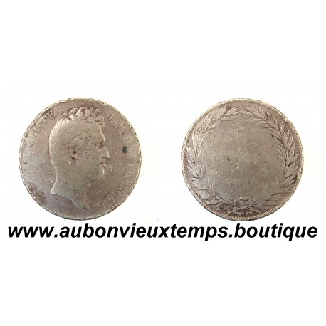 5 FRANCS Argent 900 ‰ 1830 D LOUIS PHILIPPE ( sans le 1 ) - TETE NUE