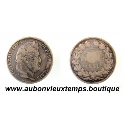 5 FRANCS Argent 900 ‰ 1831 K LOUIS PHILIPPE - TETE LAUREE 1er Type
