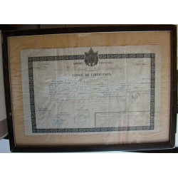 CONGE de LIBERATION 20.02.1869 - 2ème REGIMENT du TRAIN d'ARTILLERIE - EMPIRE FRANCAIS