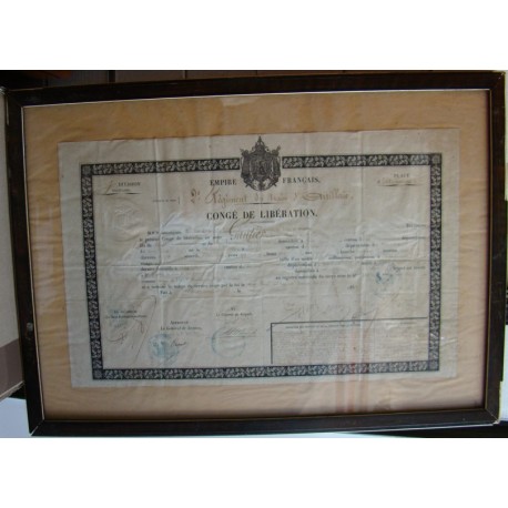 CONGE de LIBERATION 20.02.1869 - 2ème REGIMENT du TRAIN d'ARTILLERIE - EMPIRE FRANCAIS