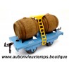HACHETTE 1/43 HORNBY O WAGON PLATEAU avec BARRIQUES Réf : 402382N Réédition