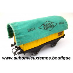 MECCANO 1/43 HORNBY O WAGON PLAT TOMBEREAU TENTES BACHES SAINT FRERES 