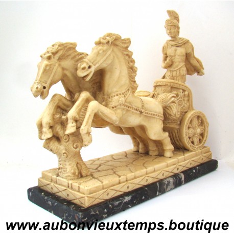 SCULPTURE CHAR ROMAIN en RESINE MOULEE et MARBRE - Y. TOW