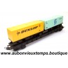 LIMA 1/87 HO WAGON PLAT PORTE REMORQUES CONTAINERS - DUNLOP et SEATRAIN