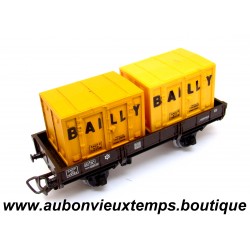 JOUEF 1/87 HO WAGON PLAT PORTE CONTAINERS BAILLY Réf : 645B