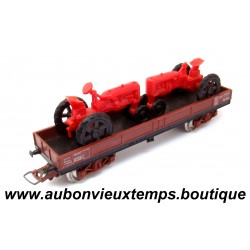 JOUEF 1/87 HO WAGON PLAT TRANSPORT TRACTEURS Qhoyw 174813 Réf : 652