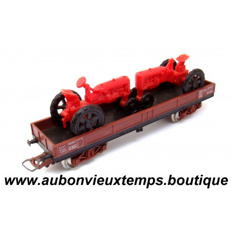 JOUEF 1/87 HO WAGON PLAT TRANSPORT TRACTEURS Qhoyw 174813 Réf : 652