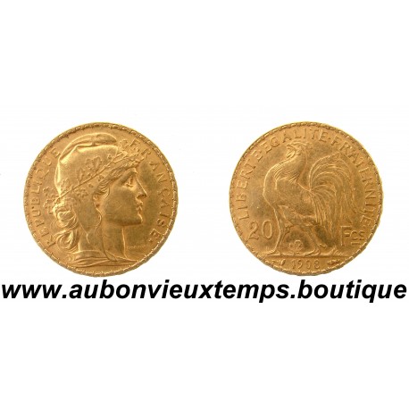 20 FRANCS Or 900 ‰ 1908 COQ