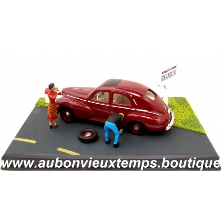 IXO 1/43 PEUGEOT 203 - LA ROUTE BLEUE - N7 - ETAPE 3 - FONTAINEBLEAU SOUPPES - La CREVAISON