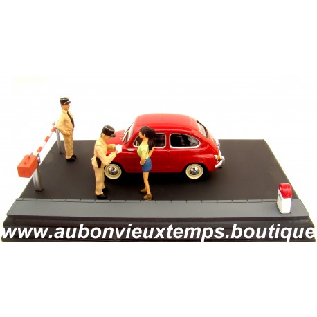IXO 1/43 FIAT 600 - LA ROUTE BLEUE - N7 - ETAPE 39 – MENTON – La DOUANE