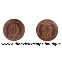 3 QUARTOS Bronze 1845 ISABEL II – CATALOGNE – ESPAGNE