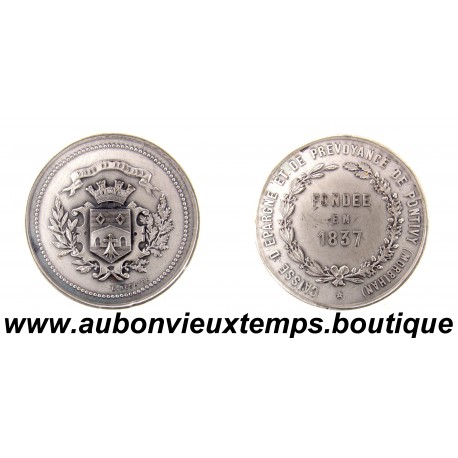 MÉDAILLE Argent 800‰ 1837 CAISSE d’ÉPARGNE de PONTIVY