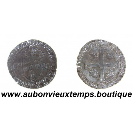 DOUZAIN aux 2 H 1er Type Billon ( Argent 240‰ ) 1588 P HENRI III - DIJON