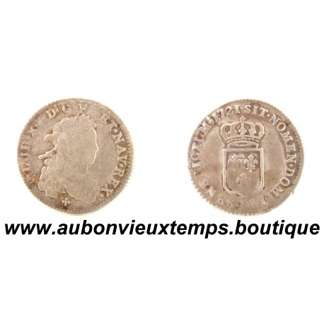 1/6 ECU Argent 917‰ 1721 T LOUIS XV – NANTES 