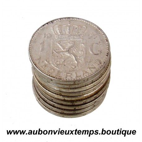 LOT 10 X 1 GULDEN Argent 720 ‰ JULIANA - HOLLANDE