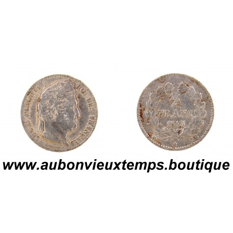 1/4 FRANC Argent 900 ‰ 1842 B LOUIS PHILIPPE 1er